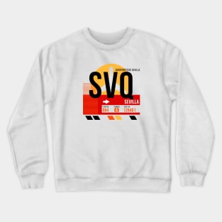 Sevilla (SVQ) Airport // Sunset Baggage Tag Crewneck Sweatshirt